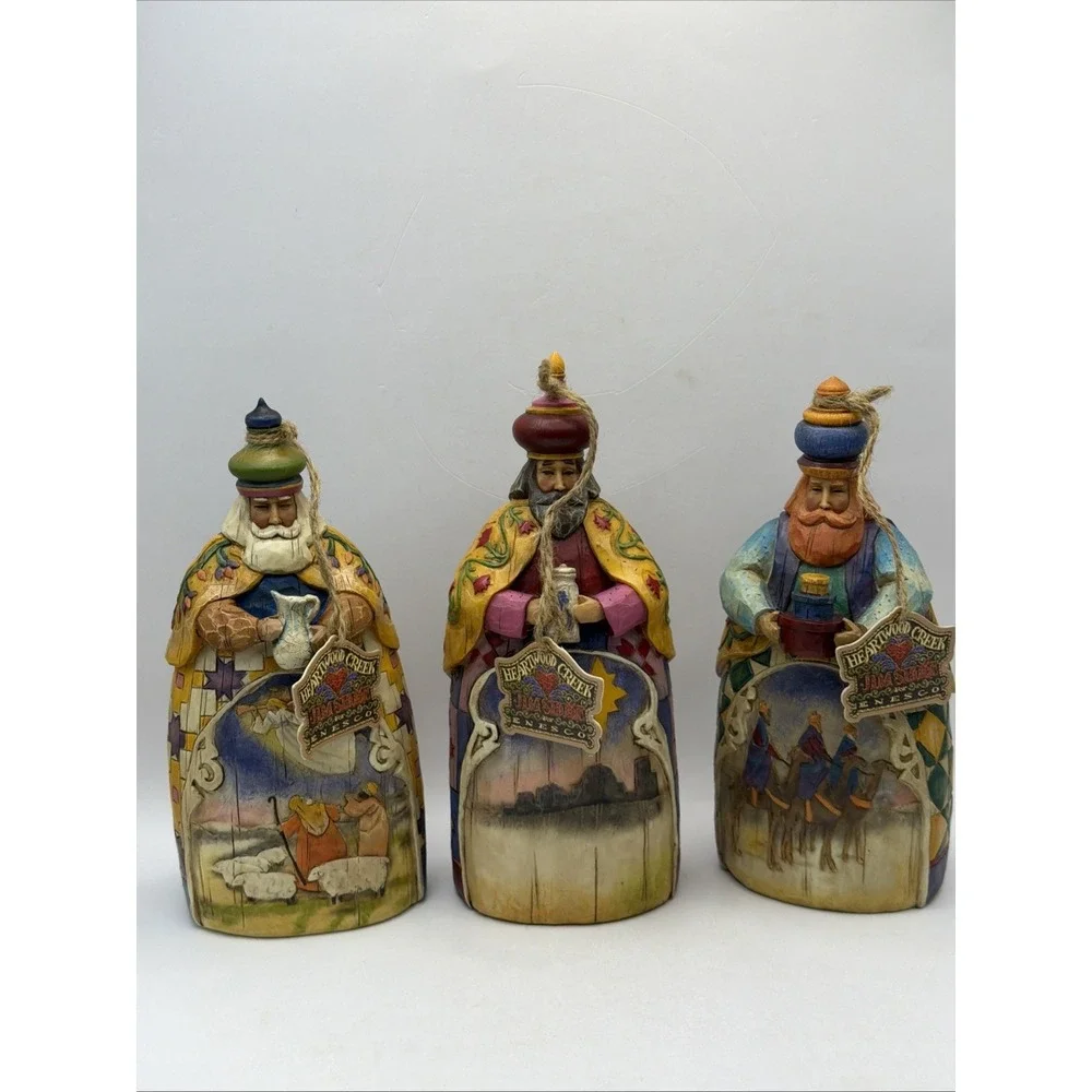Jim Shore 3 Wisemen Nativity Set Let Every Heart Prepare Him Room NIB 2003